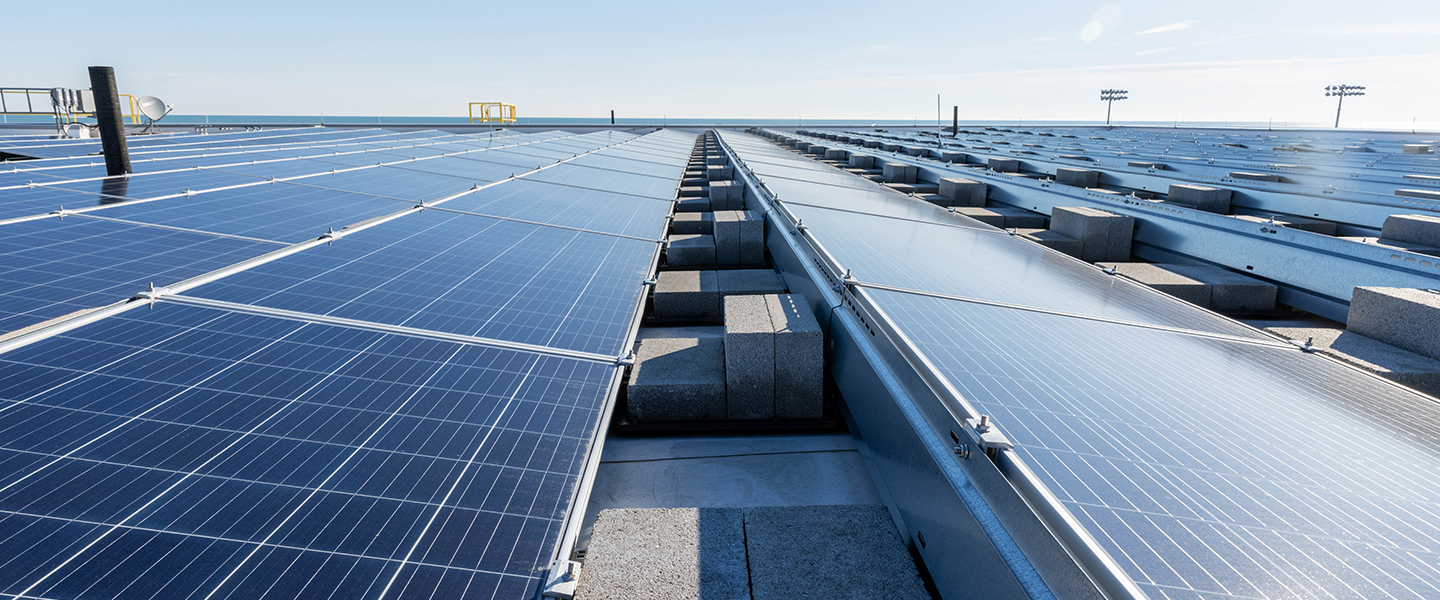 solar panels on a roof